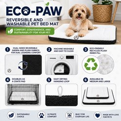 Pet Life Eco-Paw Reversible Pillow Dog Bed, Black & White, Large slide 2 of 5