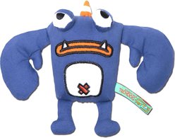 Touchdog Cartoon Crabby Tooth Monster Plush Dog Toy, Blue