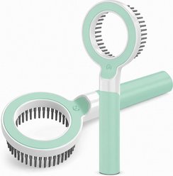 Pet Life WAGNIFY 360 Degree & Multi-Directional Modern Grooming Dog & Cat Rake Comb, Green