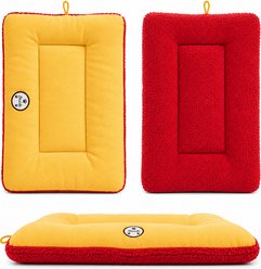 Pet Life Eco-Paw Reversible Pillow Dog Bed, Orange & Red, Large