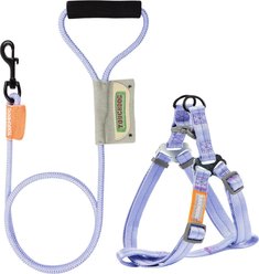 Touchdog Macaron 2-in-1 Durable Nylon Dog Harness & Leash, Purple, Medium