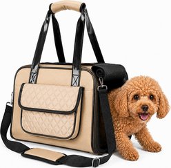 Pet Life Mystique Airline Approved Fashion Dog Carrier, Khaki