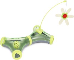Pet Life Kitty-Tease Interactive Cognitive Training Puzzle Cat Toy Tunnel Teaser, Green