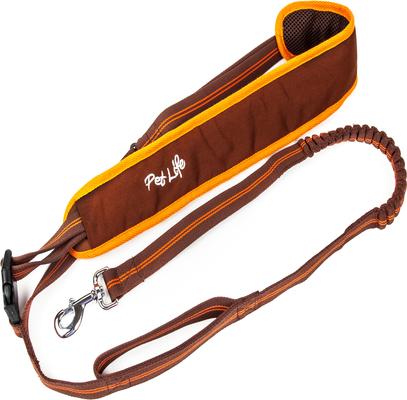 Show full view: Pet Life Free-Fetcher Hands Free Over-The-Shoulder Shock Absorbent Dog Leash, Brown, Small slide 4 of 7