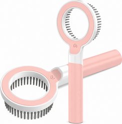 Pet Life WAGNIFY 360 Degree & Multi-Directional Modern Grooming Dog & Cat Rake Comb, Pink