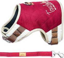 Touchdog Tough Boutique Adjustable Fashion Dog Harness & Leash, Dark Pink, Medium