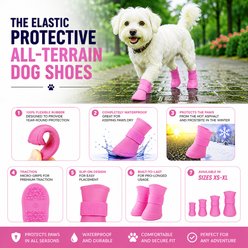 Pet Life Elastic Protective Multi-Usage All-Terrain Rubberized Dog Shoes, 4 count, Pink, Small slide 2 of 5