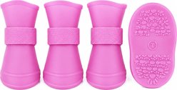 Pet Life Elastic Protective Multi-Usage All-Terrain Rubberized Dog Shoes, 4 count, Pink, Small slide 1 of 5