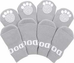 Pet Life Rubberized Soles Dog Socks, 4 count, Grey, Large