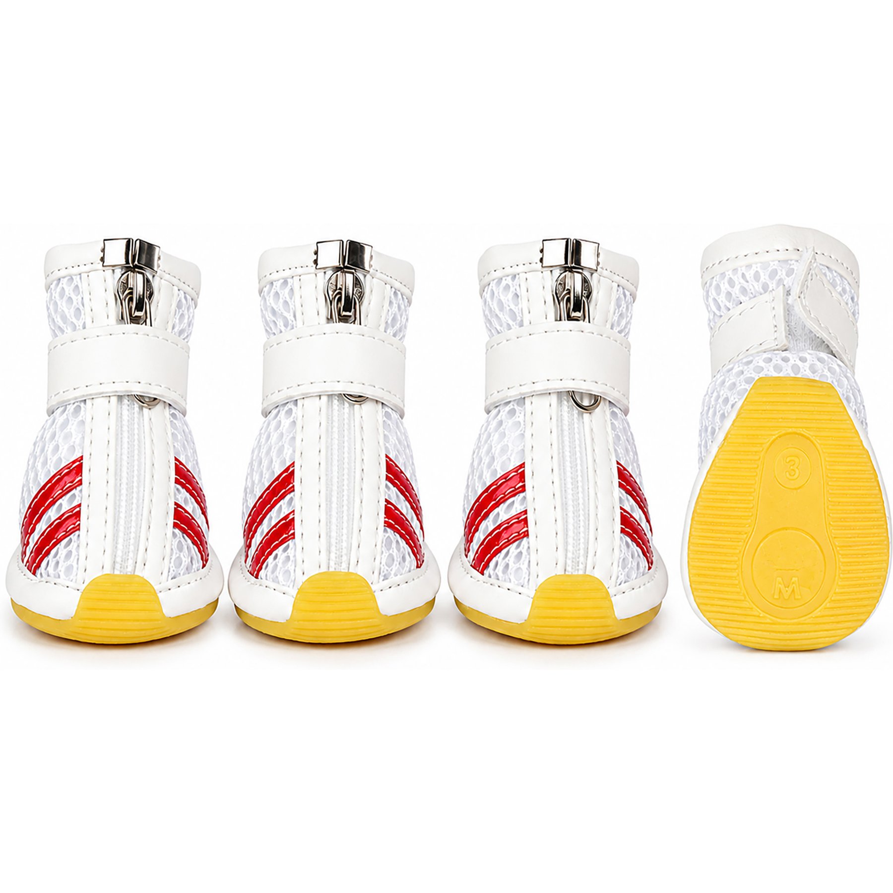 Pet Life Flexible Air-Mesh Lightweight Dog Sneakers, 4 count, Medium