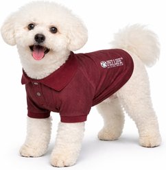 Pet Life Active 'Fur-Flexed' Relax-Stretch Wick-Proof Performance Dog Polo T-Shirt, Burgundy, Large
