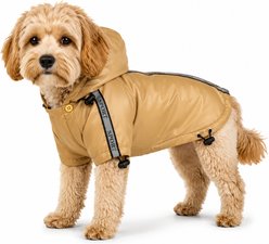 Pet Life Reflecta-Sport Adjustable Reflective Weather-Proof Dog Rainbreaker Jacket, Mustard Yellow, Large