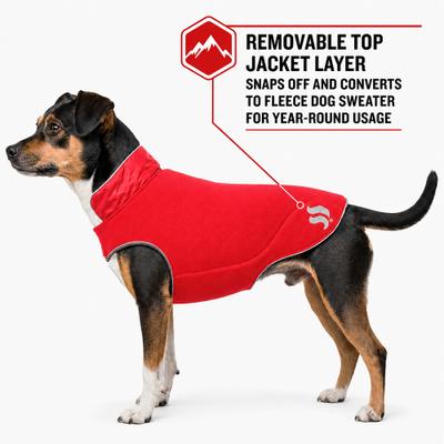 Show full view: Dog Helios Lotus 2-in-1 Convertible Dog Jacket, Red, X-Small slide 2 of 6