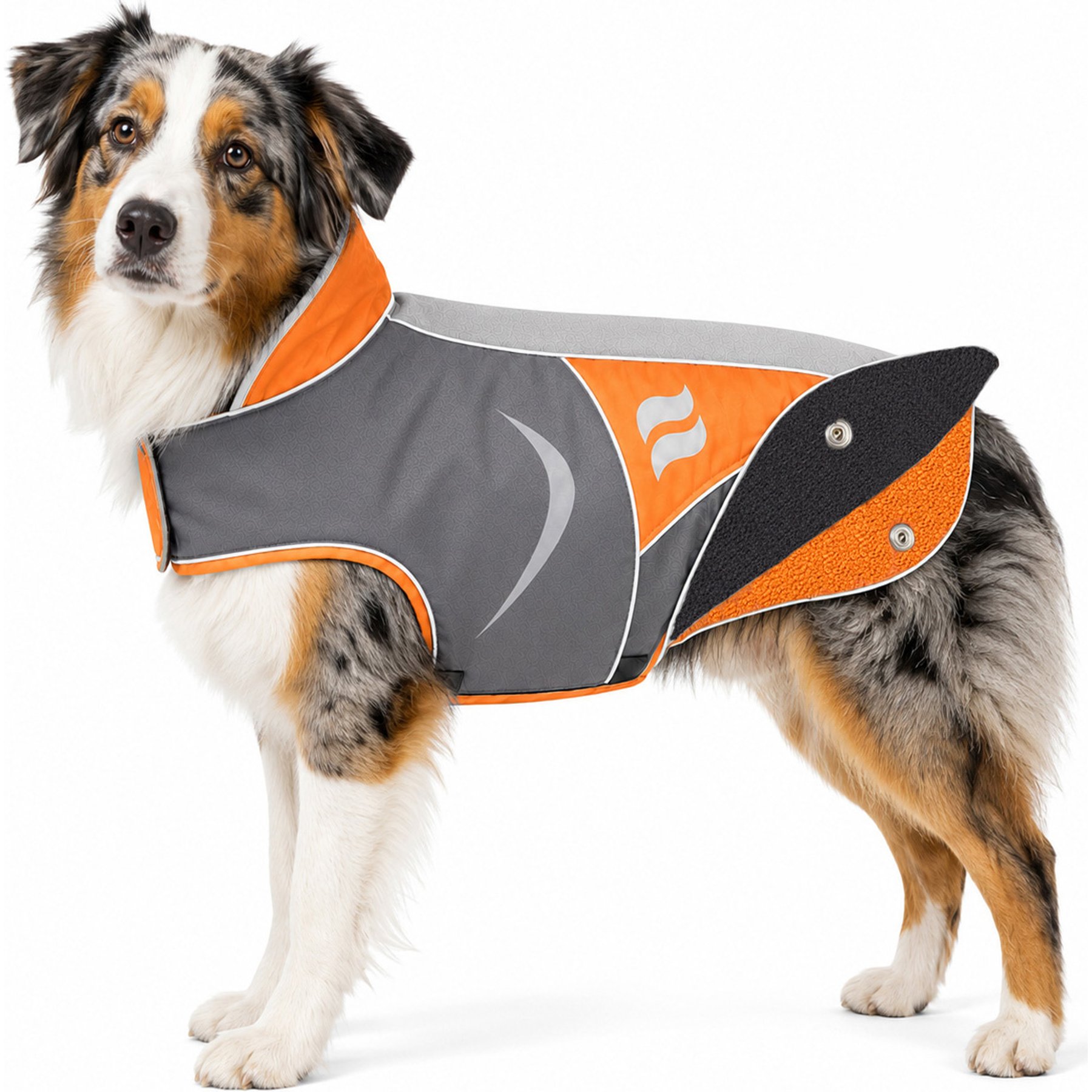 Dog Helios Lotus 2-in-1 Convertible Dog Jacket, Orange, Large
