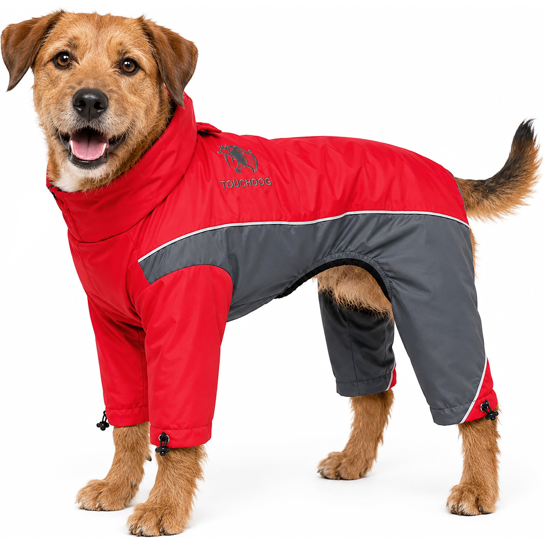 Touchdog Quantum-Ice Full-Bodied Reflective Dog Jacket with Blackshark Technology, Red, X-Large