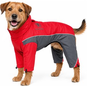 Touchdog Quantum-Ice Full-Bodied Reflective Dog Jacket with Blackshark Technology, Red, Large