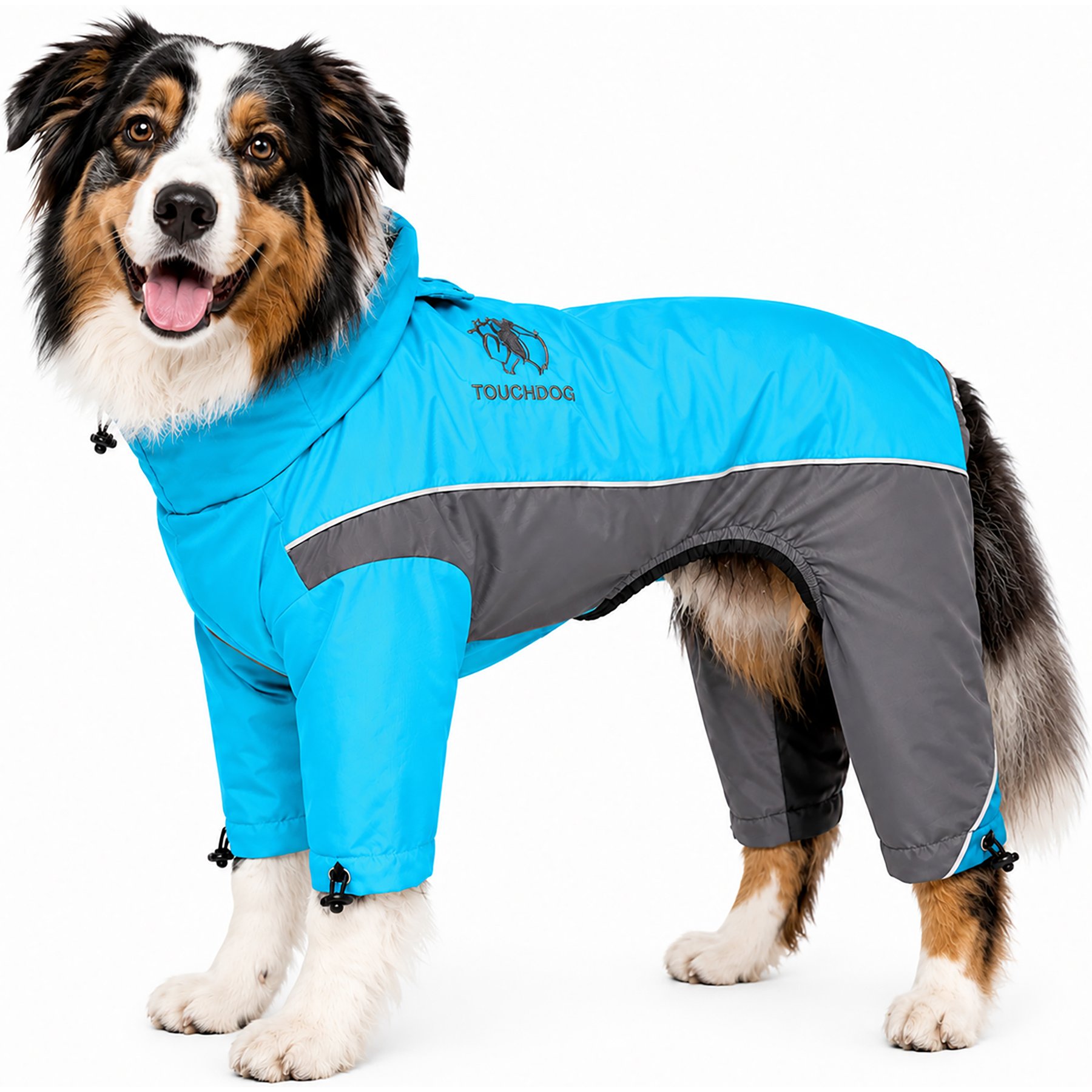 Touchdog Quantum-Ice Full-Bodied Reflective Dog Jacket with Blackshark Technology, Ocean Blue, Small