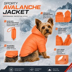 Pet Life Lightweight Sporty Avalanche Dog Coat, Orange, Small slide 2 of 9
