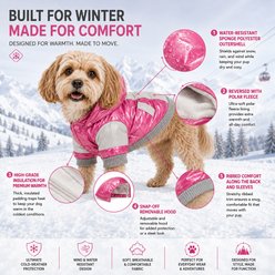 Pet Life Sporty Vintage Aspen Dog Ski Jacket, Pink, Medium slide 2 of 9