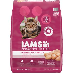 Iams ProActive Health Hairball & Urinary Tract Health with Chicken Recipe Dry Cat Food, 22-lb bag