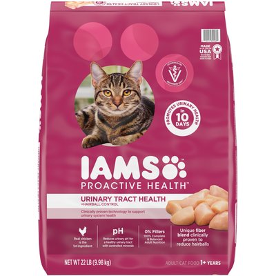 Iams Iams ProActive Health Hairball & Urinary Tract Health with Chicken Recipe Dry Cat Food, 22-lb bag