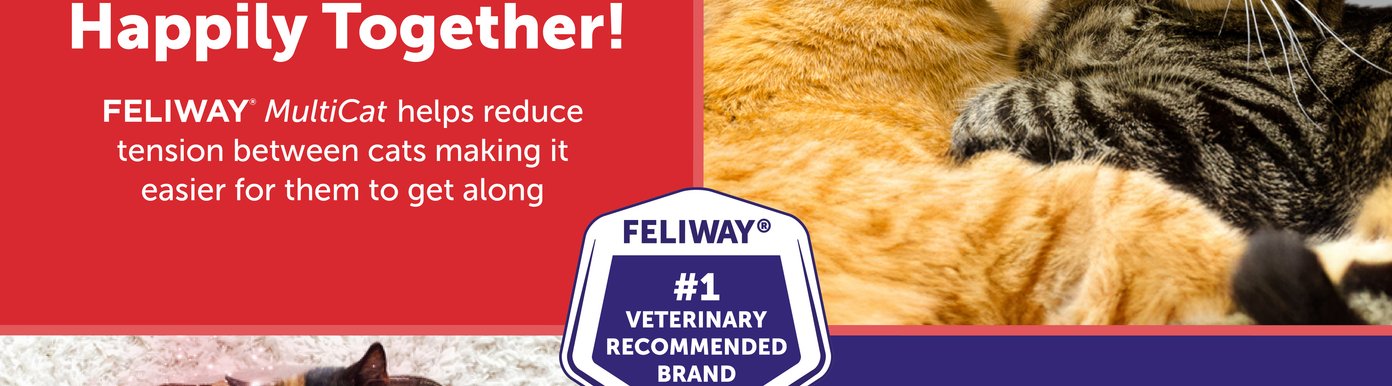 Feliway MultiCat releases calming signals that only cats notice, helping them feel more comfortable sharing their home. The formula is designed to support peaceful interactions and reduce stress between cats living together. Daily use encourages calmer relationships and a more harmonious household.