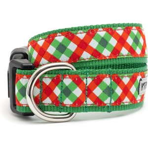The Worthy Dog Yuletide Check Adjustable Dog Collar, Red/Green, X-Small: 5 to 11-in neck, 1/2-in wide