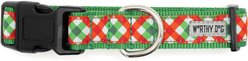 The Worthy Dog Yuletide Check Adjustable Dog Collar, Red/Green, X-Small: 5 to 11-in neck, 1/2-in wide slide 2 of 3