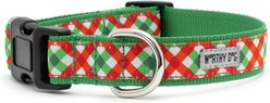 The Worthy Dog Yuletide Check Adjustable Dog Collar, Red/Green, Small: 8 to 14-in neck, 5/8-in wide slide 2 of 3