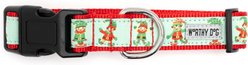 The Worthy Dog Santa's Lil' Elfer Adjustable Dog Collar, Green, X-Large: 17 to 23-in neck, 1-in neck slide 2 of 3