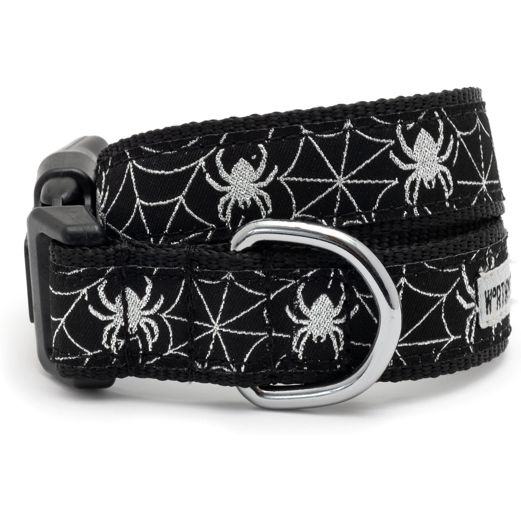 The Worthy Dog Creepy Crawler Adjustable Dog Collar, Black, Medium: 11 to 17-in neck, 1-in wide