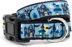The Worthy Dog Haunting Adjustable Dog Collar, Blue, Small: 8 to 14-in neck, 5/8-in wide