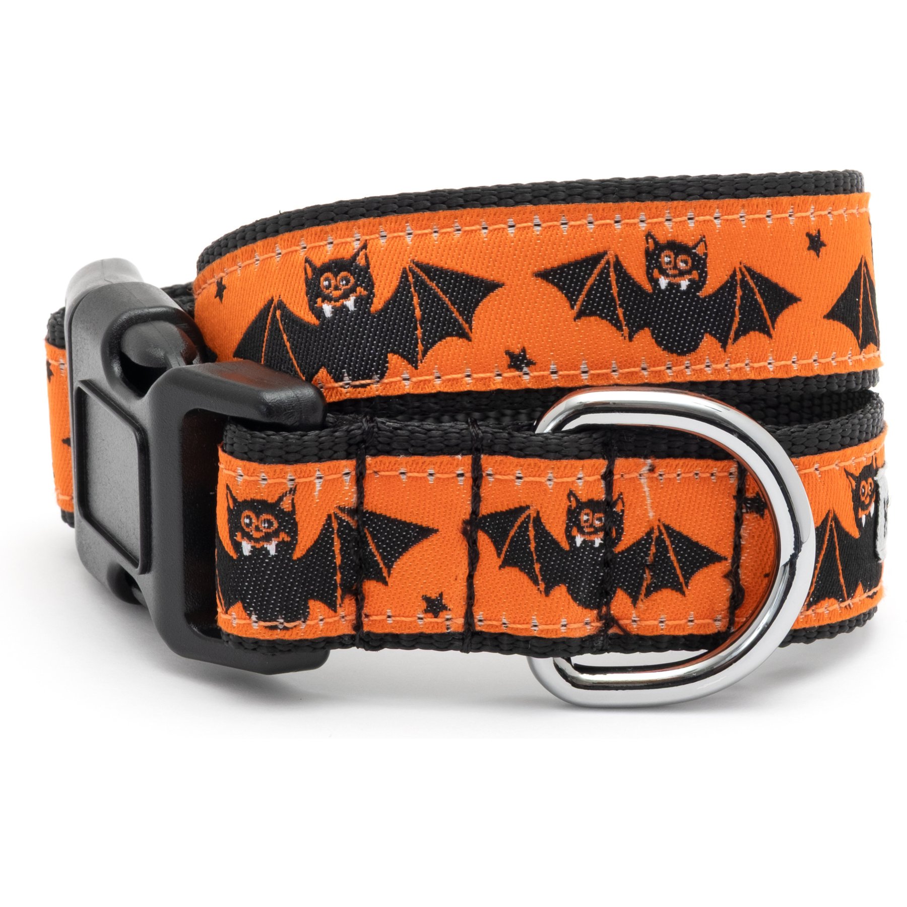 The Worthy Dog Batty Adjustable Dog Collar, Orange, X-Small: 5 to 11-in neck, 1/2-in wide