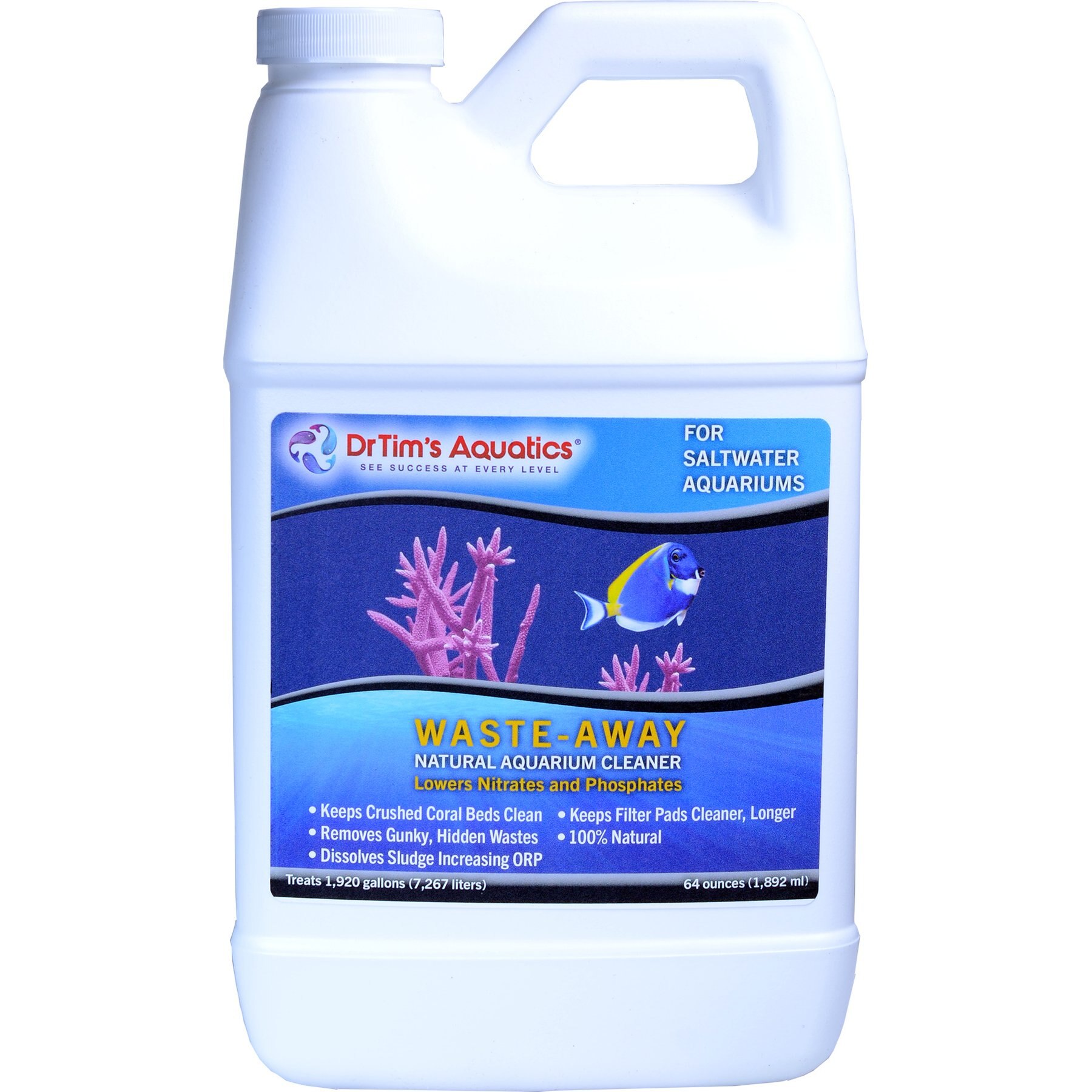 DrTim's Aquatics Waste-Away Saltwater Aquarium Cleaner, 64-fl oz bottle