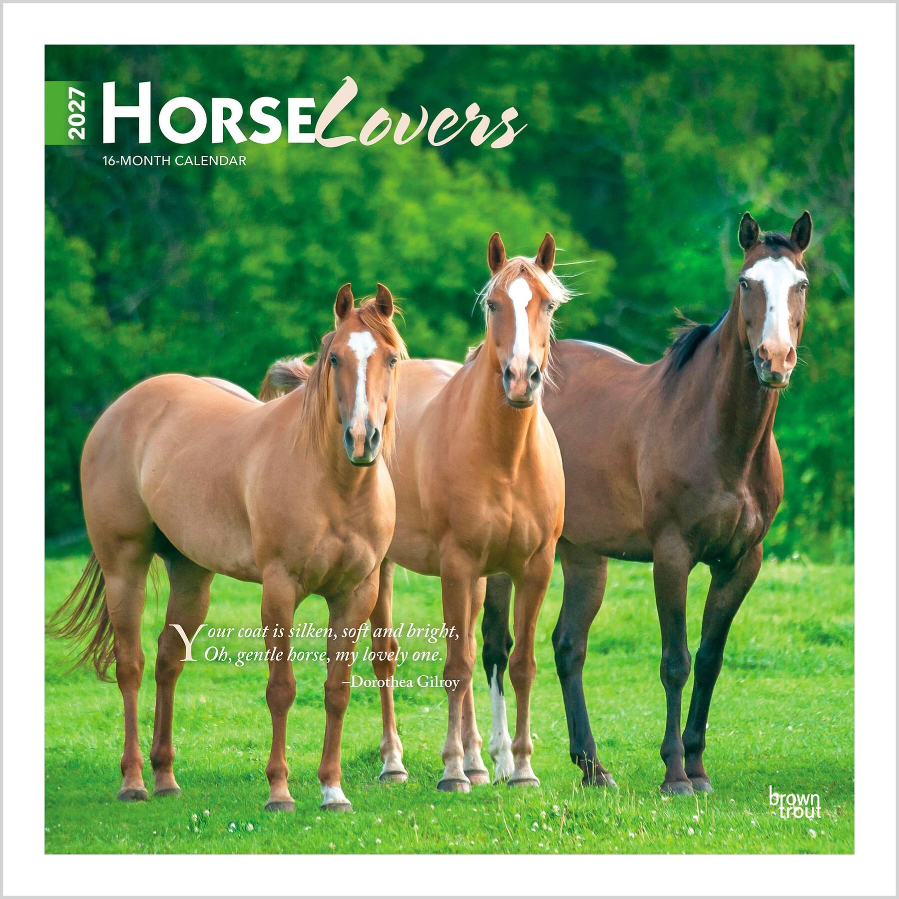 BrownTrout Publishers Horse Lovers 2027 Wall Calendar