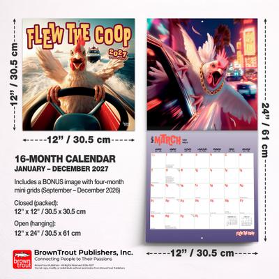 Show full view: BrownTrout Publishers Flew the Coop 2027 Wall Calendar slide 7 of 9