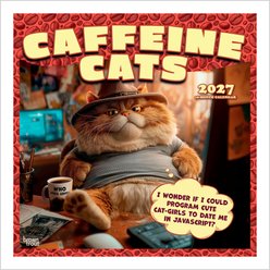 BrownTrout Publishers Caffeine Cats 2027 Wall Calendar