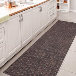 JONATHAN Y Petunia Distressed All-Over Floral Border Non-Slip Machine-Washable Area Rug, Rust/Charcoal, 2 x 8-ft