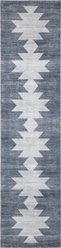 JONATHAN Y Peyton Minimalist Geometric Totem Non-Slip Machine-Washable Area Rug, Blue Gray/Cream, 2 x 8-ft slide 2 of 8