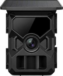 Bueteka DL005 Outdoor Solar Powered Waterproof Smart Sensor Battery Powered Pet Camera with Night Vision, Black, 5.51 x 4.33 x 4.37-in
