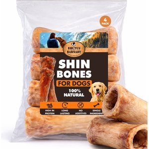 Brutus & Barnaby 100% USA Beef High Protein Long-Lasting 5 to 6-in Shin Bone Dog Chews, 4 count