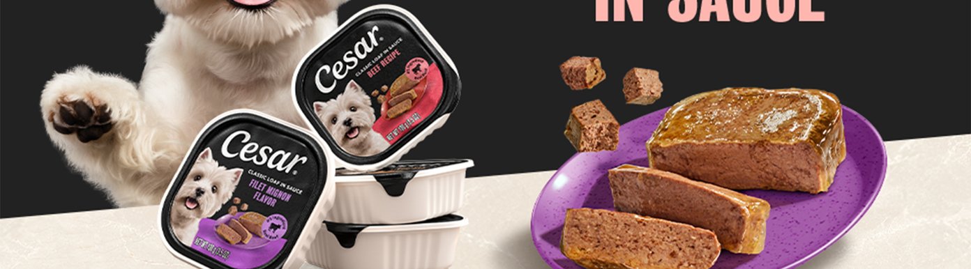 Every Cesar Classic Loaf in Sauce recipe is complete and balanced for adult dogs and made with carefully selected, high-quality ingredients. The slow-cooked recipes create a juicy, tender texture that makes every meal enjoyable while delivering wholesome everyday nutrition.