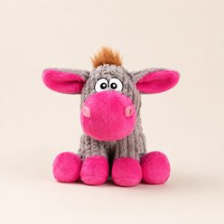 NonoPets Donkey Interactive Stuffed Animal Crinkle Ears Soft Fabric Squeaky Plush Dog Toy