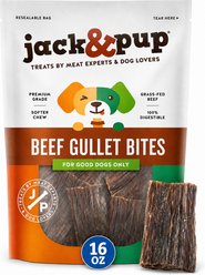 Jack & Pup Joint Health Beef Gullet Bites Dog Chews, 16-oz bag
