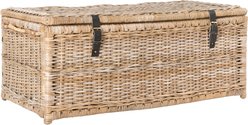 happimess Caden Wicker Storage Trunk Dog & Cat Basket, 46-in, Natural/Gray Kubu slide 1 of 9
