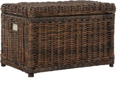 happimess Elijah Wicker Storage Trunk Dog & Cat Basket, 30.7-in, Brown slide 1 of 9