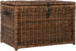 happimess Michael Wicker Storage Trunk Dog & Cat Basket, 35.5-in, Brown
