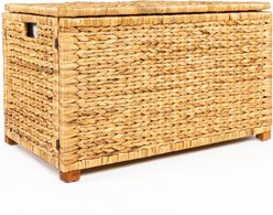 happimess Anada Hand-Woven Wicker Weave Storage Trunk Dog & Cat Basket, 30-in, Natural