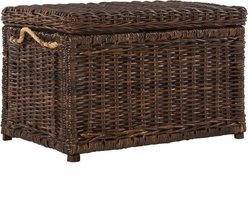 happimess Jacob Hand-Woven Wicker Storage Trunk Dog & Cat Basket, 30.7-in, Brown