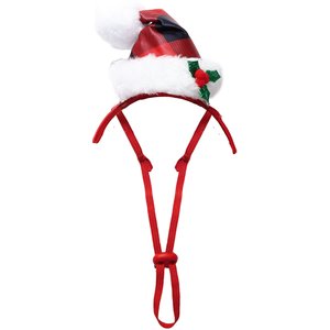 Just Joyful Santa Hat Dog Headband, Multicolor